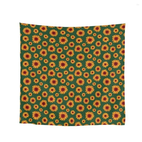 Foulards 90X90CM Mode Femmes Carré Écharpe Tout-Allumette Wraps Élégant Tournesols Floral Printemps Été Tête Cou Cheveux Cravate Bande Foulard