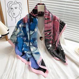 Écharbes 90x90cm Kerchief imprimement Headcoth Luxury Design carré Silk Fashion Suncreen Monnaignant Châle Bandanna Foulard