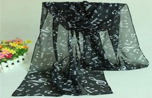 Foulards ACC Châle Wrap Femmes Écharpe Note De Musique Imprimé Lady Mousseline De Soie Vêtements Accessoires De Mode AIC881568496