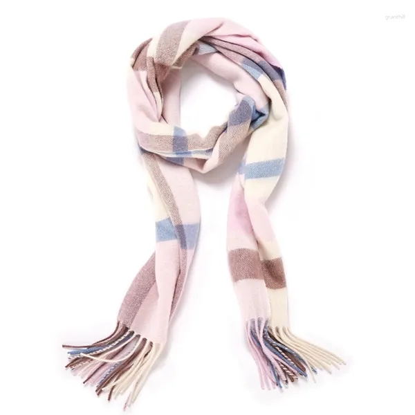 Écharpes AEBMNHD Femmes Classique Plaid Stripes Lamb Laine Cou Écharpe Mode Léger Chaud Foulard Automne Hiver Châle Wraps