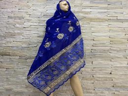 Foulards femmes africaines coton musulman mode ensemble foulard Net Turban châle doux femme Hijab Wrap hiver BF1809455780