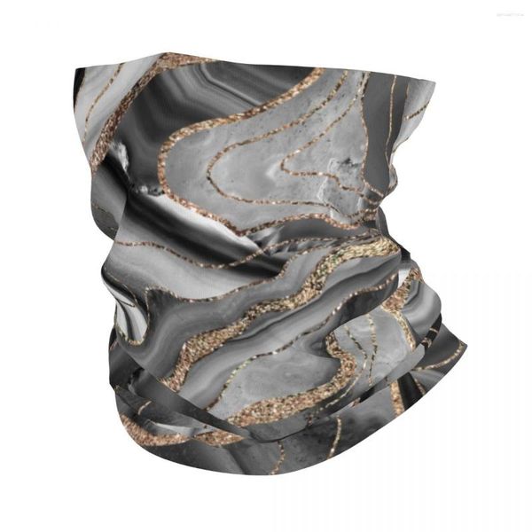 Foulards Agate Or Glitter Marbre Bandana Couverture De Cou Imprimé Moderne Balaclavas Masque Écharpe Chaud Chapeaux De Pêche Pour Hommes Femmes Adultes