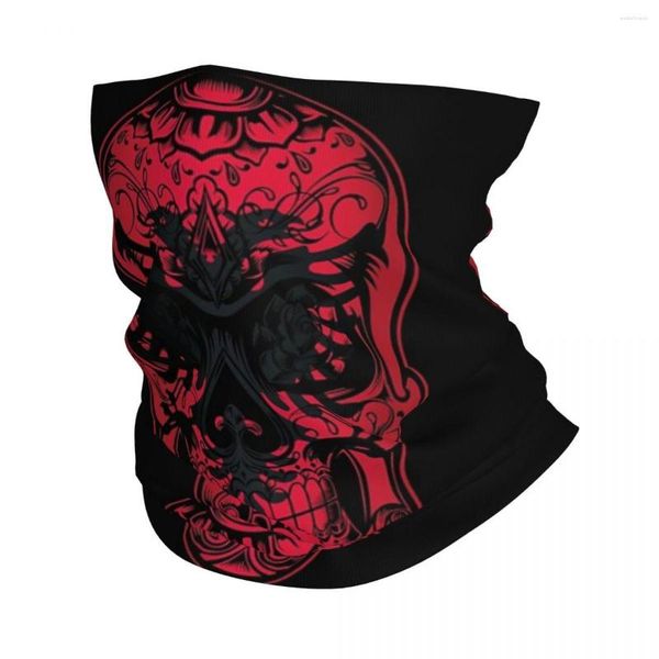 Bufandas Albania Rose y Skull Flag Bandana Neck Gaiter Impreso Máscara Bufanda Multiuso Pasamontañas Deportes al aire libre Unisex Adulto A prueba de viento