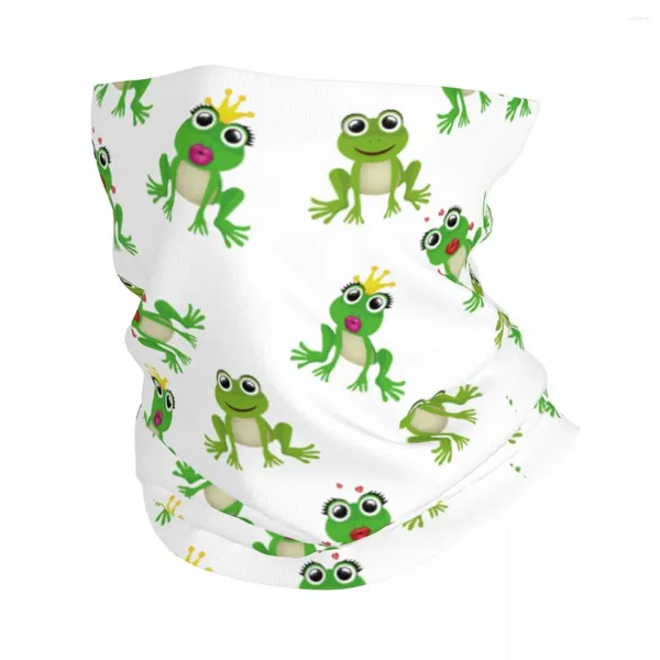 Écharpes animal mignon grenouille verte kawaii bandana couvre couvre de cou imprimé swavas enveloppe écharpe multifonctionnelle sports pour hommes lavables