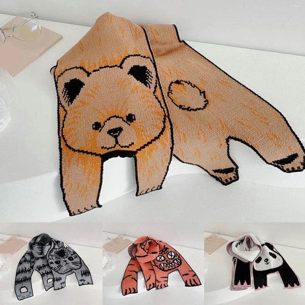 Bufandas Estampado animal Bufanda linda Moda para adultos Padre Niño Mantón Cálido Tejido grueso Vaquero 2023 Bufandas de lino de algodón