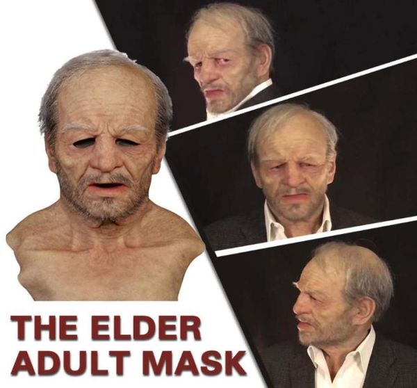 Bufandas otro metle Elder Halloween Holiday Masks Funning Masks Old Man Adulto Adulto Super Soft Abuelo Silicone Headg2746908