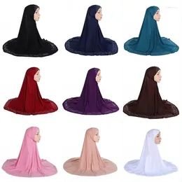 Foulards Arabe Forage Turban Femmes Musulman Long Foulard Porter Directement Instantané Hijab Couleur Unie Confortable Islamique Khimar Doux Écharpe