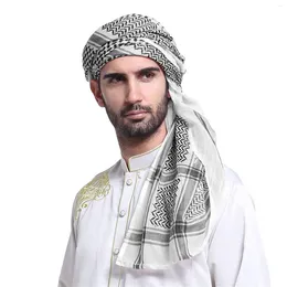 Sjaals Arabische heren getextureerde bedrukte moslim tulbandhoed oversize sjaals voor heren zijden dames lichtgewicht