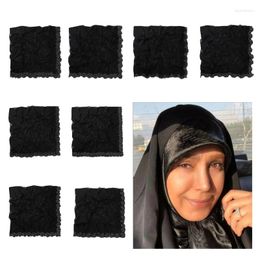 Craquins de châching Scarf Hijab Scharpe Sweet Femmes arabes 90x90cm Shemagh de tête noire africaine et femelle pour une activité quotidienne occasionnelle