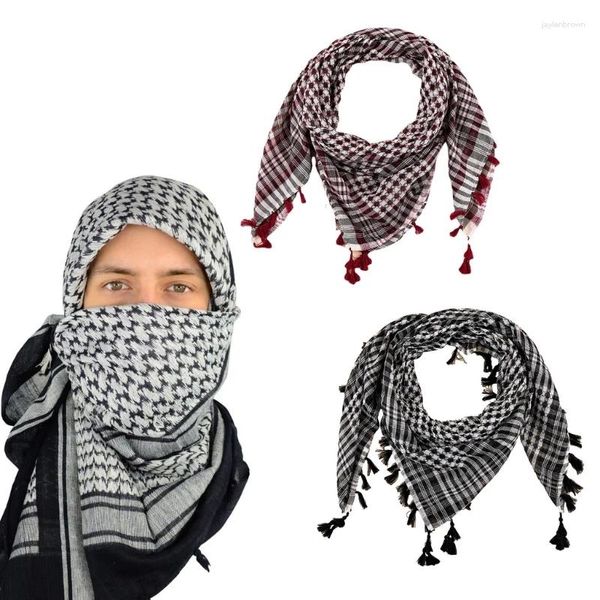 Foulards Arabe Shemagh Neckwrap Hommes Femmes Ethnique Keffiyeh Arabe Hijab Écharpe Désert Foulard Anti-poussière Couverture Jacquard Châle