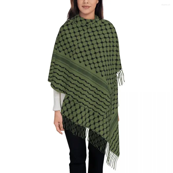 Craquins arabes Kufiya Hatta Hatta Traditionnel Kffiyeh Pattern châle Wraps for Ladies Warm Long Soft Swarf pashminas