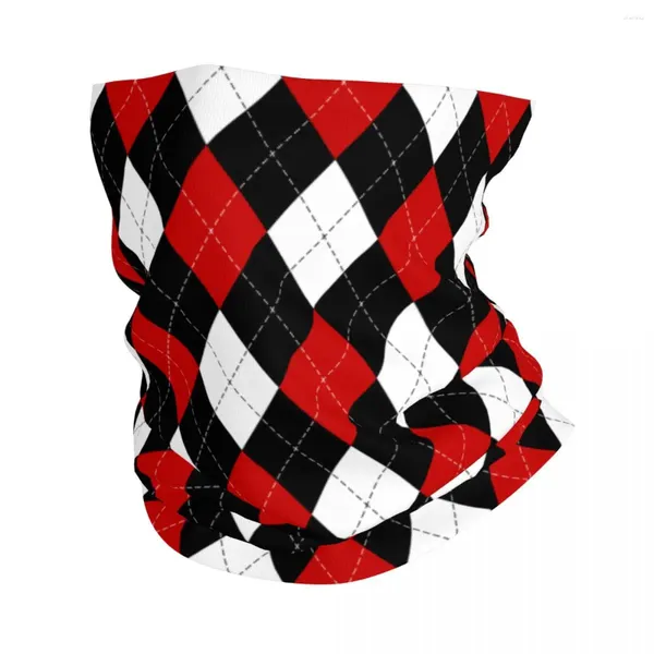 Foulards Argyle Géométrique Diamant Losange Bandana Accessoires Cou Gaiter Classique Masque À Carreaux Écharpe Multi-usage Balaclava Pour L'équitation