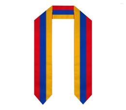 Foulards armenia drapeau foulard supérieur graduation sash a volé des études internationales à l'étranger adultes accessoires de fête unisexe8846808