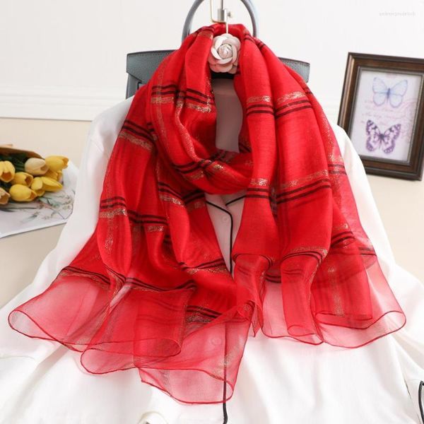 Foulards Arrivée 2023 Plaid Soie Femmes Écharpe Chaud Laine Châles Lady Wraps Bufanda Floral Pashmina Foulard En Gros Hijab