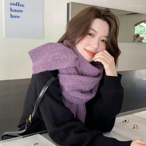 Bufandas Bufanda de otoño e invierno Estudiantes Moda Marea gruesa Ins Estilo coreano Versátil Elegante Orejas de trigo Chica encantadora