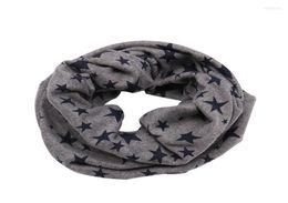 Écharpes d'automne hiver extérieur réchauffeur de manche o écharpe anneau pour enfants coton coton longs étoiles chaudes imprimées snood chaudscarves kimd225707889