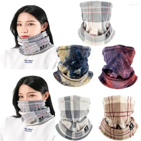 Bufandas Otoño Invierno Unisex Babero Cálido Cuello Cubierta Engrosamiento Térmico Calentador Fleece Mujeres Hombres Bufanda Snood Cowl Tube