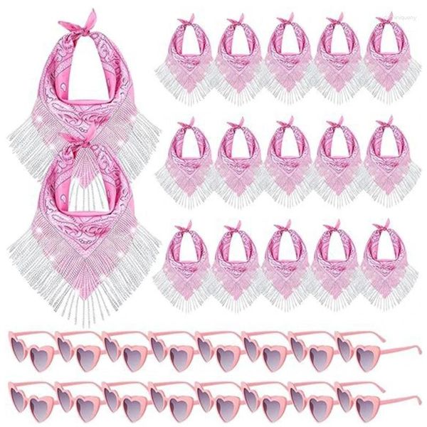 Foulards Bachelorettes Party Cowboy Bandana Coeur Lunettes de soleil Femmes Tenue de douche nuptiale