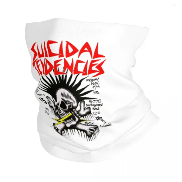 Foulards Band Bandana en métal noir Couvre-cou Imprimé Tendances suicidaires Écharpe multifonctionnelle Cagoule Sports de plein air Unisexe Adulte