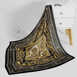 Foulards style baroque femmes de luxe fausse soie carré hijab femme bandana tête cou écharpe239m