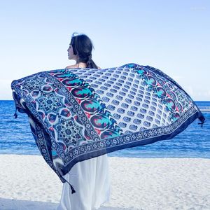 Sjaals strand sjaal 90x180 cm luxe merkdesigner haar afdrukken hoofd grote zakdoek hijab sjaal dames bandana foulard duffler wrap