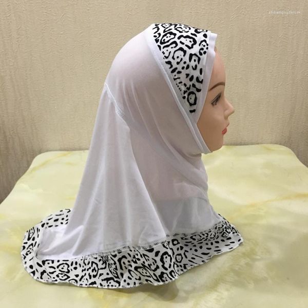 Bufandas Hermosa Niña Pequeña Impreso Al Amira Hijab Fit 2-6 Años Niños Tire En Bufanda Islámica Pañuelo En La Cabeza