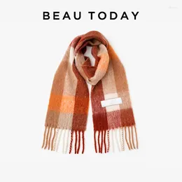 Sjaals BEAUTODAY Winter Warm Dames Wol Alpeca Fiber Mohair Gemengde kleuren 2023 Damesaccessoires Handgemaakt 96603