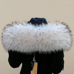 Sjaals grote size natuurlijke echte wasbeer bont kraag voor dames jas met capuchon warmer winter luxe sjaalswraps vrouw