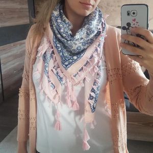 Sjaals grote vierkante zakdoek boho katoenen kwastje groot strand Russische dames sjaal winter bohemian bloemen nek wrap 115 cm foulard