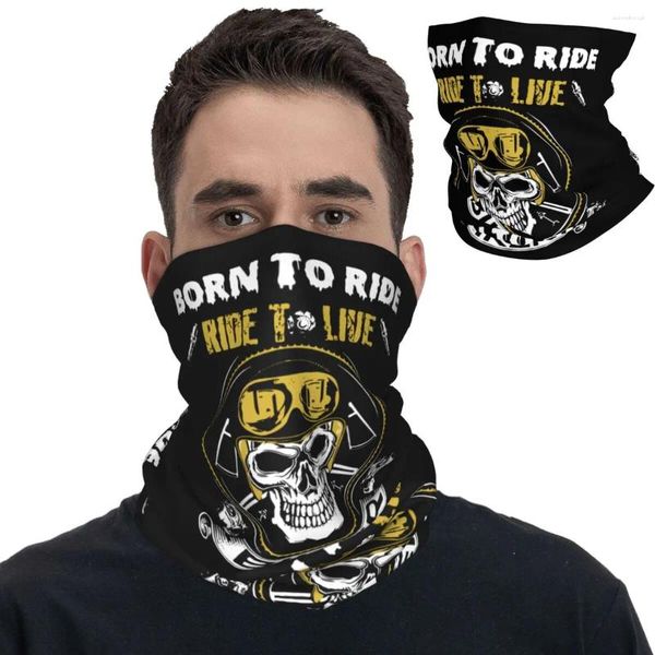 Los ciclistas de bufandas nacidos para montar la cubierta del cuello de bandana de pañales estampados motociclista envolvente bufanda de la cabeza de la cabeza múltiple que corría unisex para adultos invierno