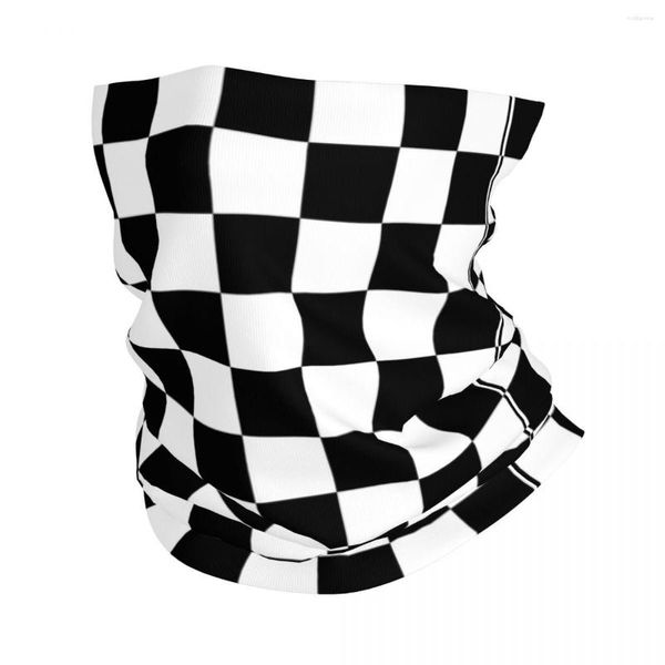 Bufandas Blanco y negro Checkerboar Plaid Bandana Neck Gaiter Impreso Pasamontañas Wrap Bufanda Multiuso Ciclismo Correr para hombres Mujeres