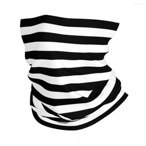 Foulards Noir Et Blanc Motif À Rayures Bandana Couverture De Cou Cagoules Masque Écharpe Multifonctionnel Chapeaux Sports De Plein Air Unisexe