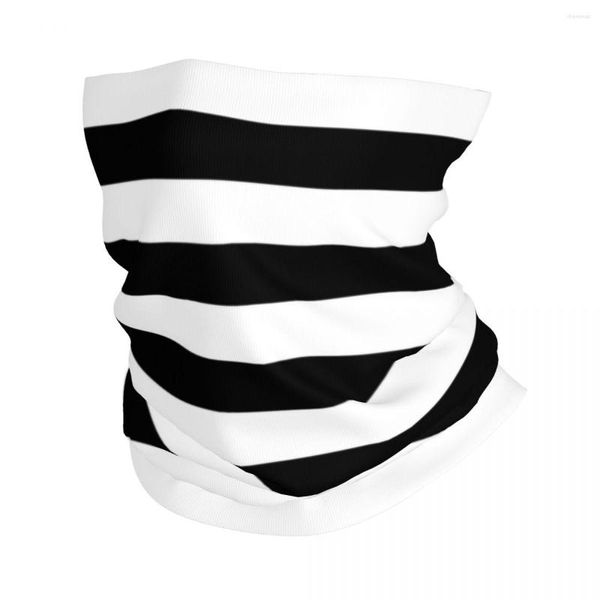 Foulards Motif à rayures noires et blanches Bandana Couverture de cou Cagoules imprimées Écharpe chaude Bandeau de pêche Unisexe Adulte Respirant