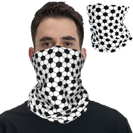 Sjaals zwart witte zeshoekig voetbalpatroon bandana merchandise nek dekking voetbal wrap face multi-use voor wandelen ademende