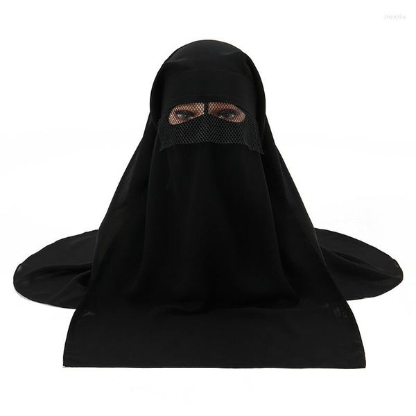 Bufandas con los ojos vendados Burbuja Gasa Instantánea Hijab Cap Ramadán Mujer Velo Musulmán Suave Bufanda islámica Cubierta completa Capó interior Abaya Diadema