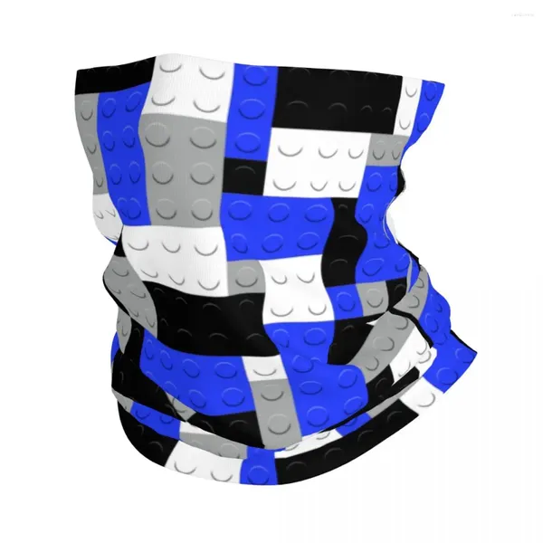 Foulards Blocs de construction bleus Briques Maître Constructeur Bandana Cache-cou Imprimé Cagoules Masque Écharpe Chapeaux Chauds Randonnée Respirant