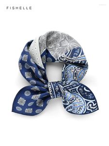 Bufandas de color gris azul coincidencia sargento natural bufanda cuadrada pequeña para hombres hijab mujeres damas regalos de lujo