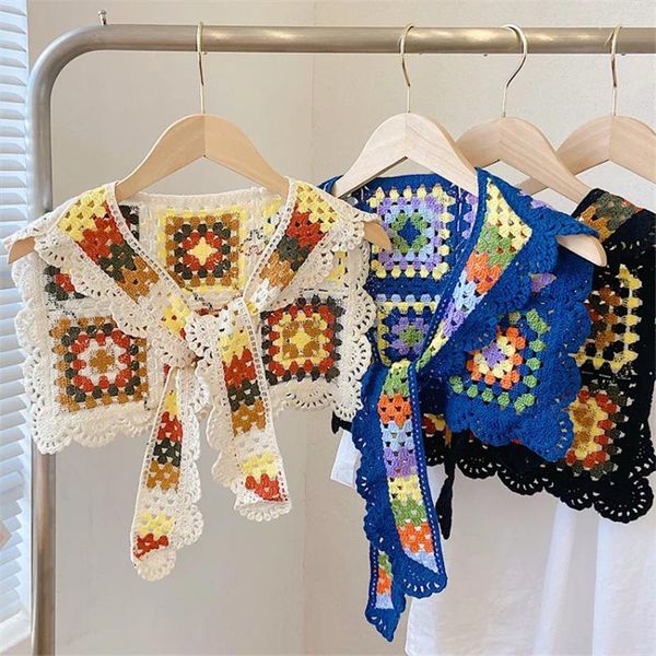 Foulards Bohème Crochet Châle Écharpe Pour Femmes Designer Faux Col Vêtements De Vacances Écharpes