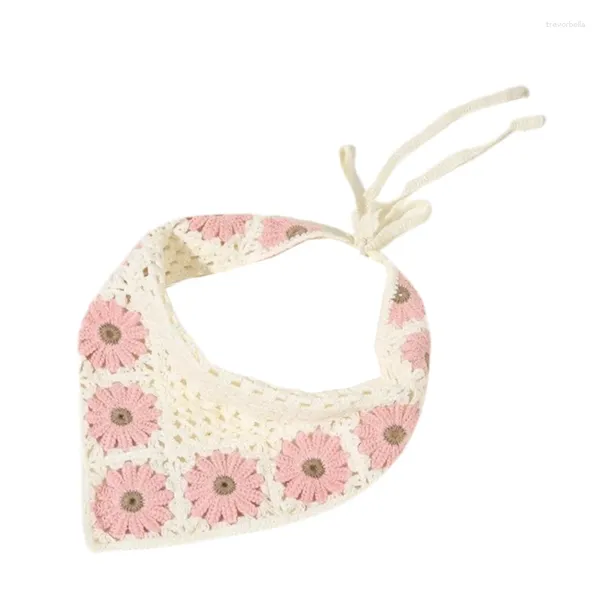 Bufandas Boho Floral Hair Bandanas Bufanda para Triángulo Crochet Diadema Cabeza Pañuelo Turbante Mujeres Niñas Acceso