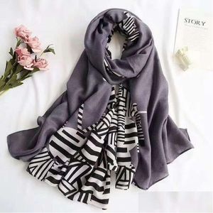 Sjaals Merk Strandlaken Katoen Linnen Sjaal Sale Winter Hijab Lente en Herfst Bandana Foard Femme Poncho Sjaals 856 B3 Drop Delive Dhbny