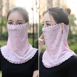 Écharpes hremptables masques de crème solaire traceles en soie suspendues couverture de face d'oreille écharpe anti-ultraviolet estime