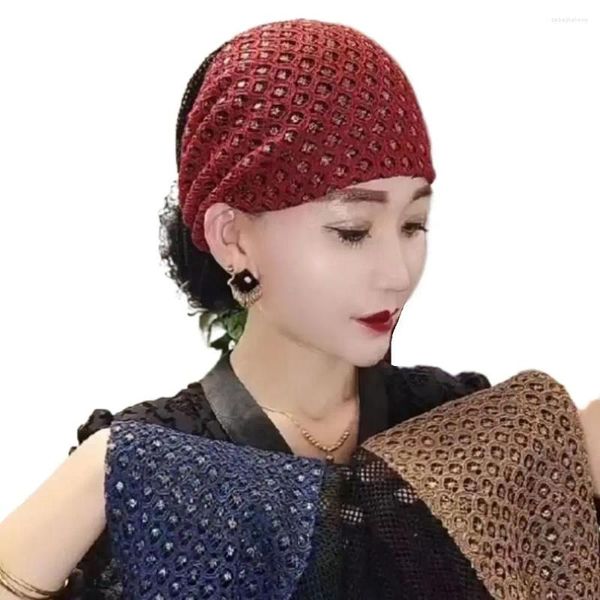 Foulards Turban respirant chapeaux mode musulman dentelle foulard élégant été bandeau femmes