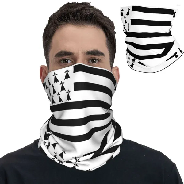 Bufandas Breton Bretaña Bandera Bandana Cubierta de cuello Francia Región País Nación Máscara Bufanda Multifuncional Headwear Ciclismo