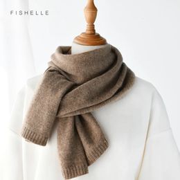 Foulards Camel luxe cachemire foulards femmes et hommes hiver tricoté écharpe adultes chaud longue laine dames foulards couleur unie 231027