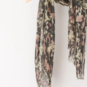 Foulards camouflage imprimé voile pour femmes printemps d'été Lumière longue châle Headscarf Femelle Hijab coton Linn Coton Feel 2024