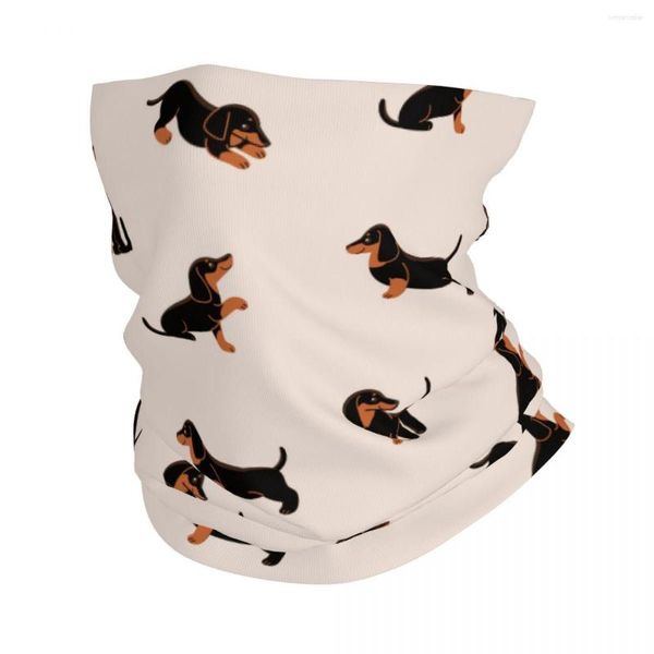 Bufandas de dibujos animados Happy Dachshund Bandana cuello polaina regalo para amantes de los perros máscara bufanda cálida diadema correr Unisex adulto lavable