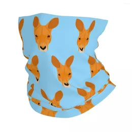Écharpes dessin animé kangaroo portrait nature bandana couvre cou couverture de cou imprimé animal sauvage masque foulard pêche au bandeau multifonctionnel
