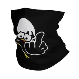 Bufandas Dibujos animados Kawaii Pollo negro Bandana Cubierta de cuello Impreso Calimero Máscara Bufanda Cara cálida Pesca para hombres Mujeres durante toda la temporada