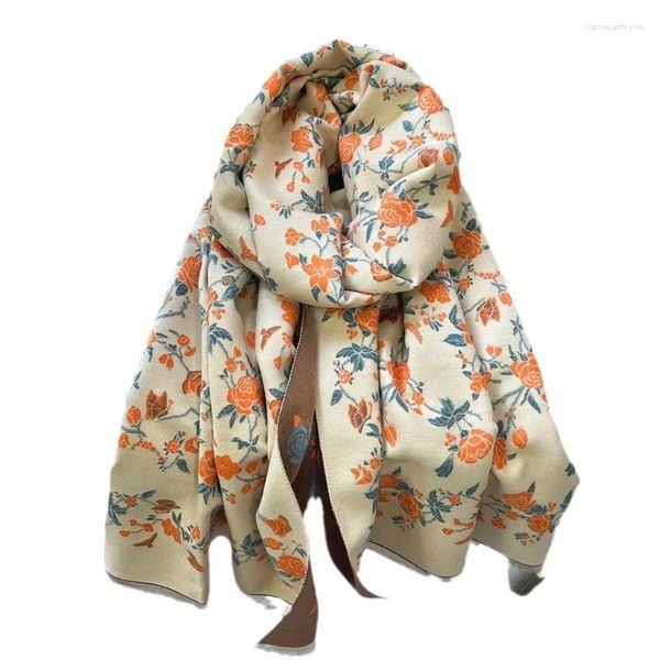 Foulards Cachemire Écharpe Pashmina Couverture Femelle Foulard Épais Bufanda Mode Hijab Pour Femmes Châles Et Wraps D'hiver