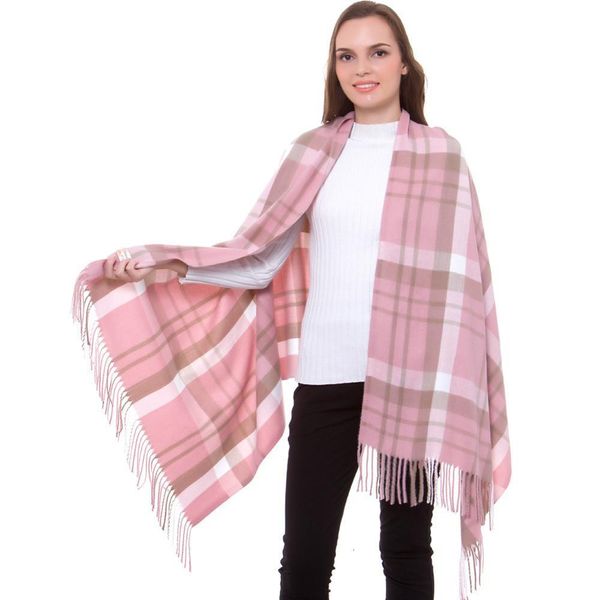 Bufandas de cachemira bufanda bufanda de invierno dama elegante cheque a cuadros Pashmina Pashmina fina